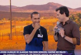Cantor alagoano de Dois Riachos tem sonhos realizados no programa Sabadão do SBT