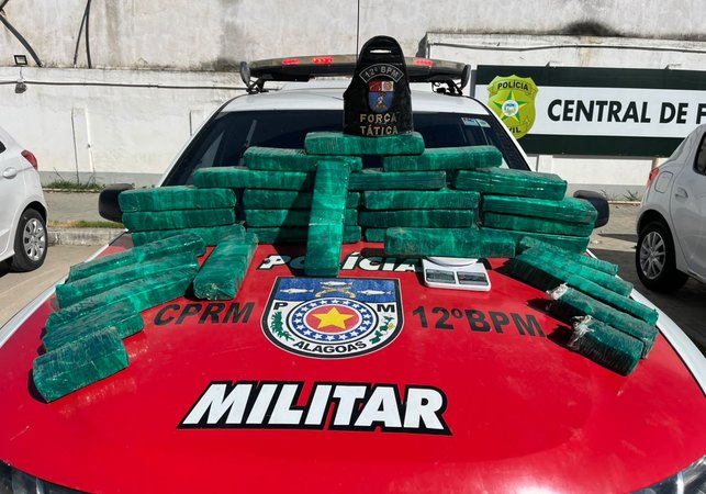 Mais de 35 kg de maconha são apreendidos pela Força Tática do 12 Bpm no São Jorge, em Maceió