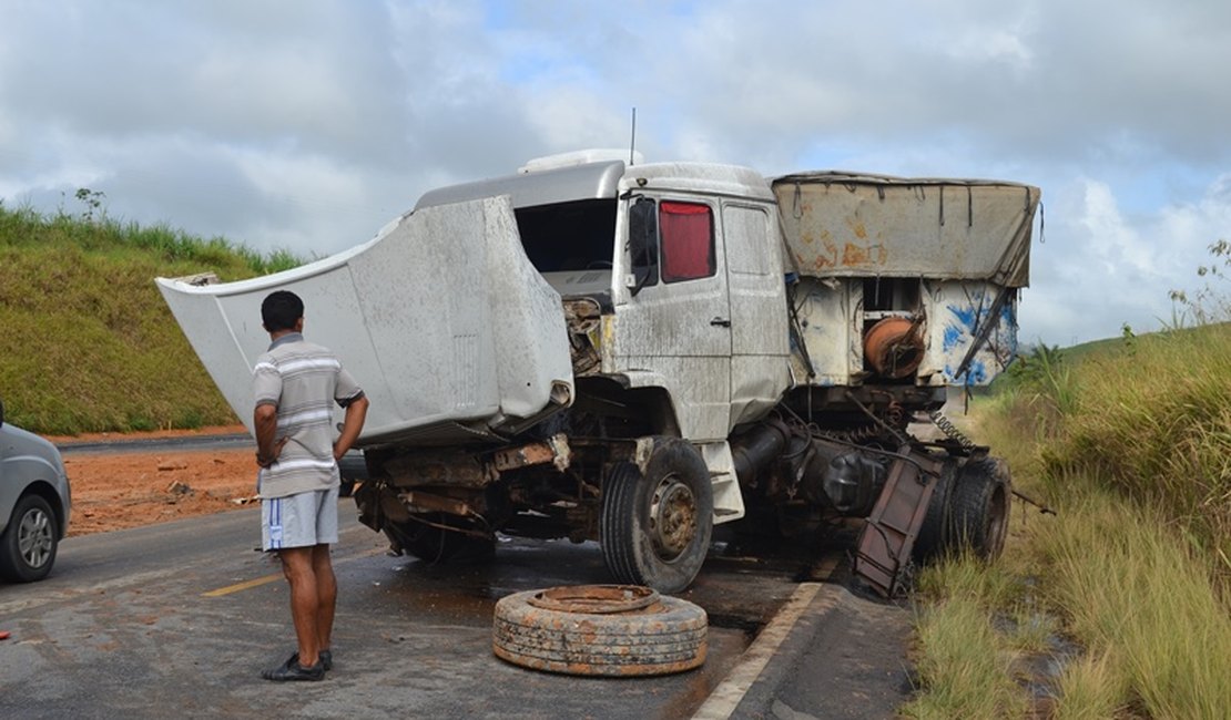 Motorista da Caçamba roda na BR 101 e provoca acidente