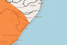 Inmet alerta para chuvas intensas no Sertão de Alagoas nas próximas 24 horas