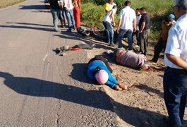 Mãe e filho morrem em acidente envolvendo moto e caminhão, na AL 350