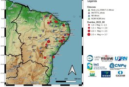 Dez tremores de terra foram registrados em Alagoas no mês de agosto; três foram em Arapiraca