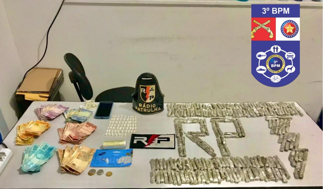 Menor é apreendido com drogas e mais de 2 mil reais em Arapiraca