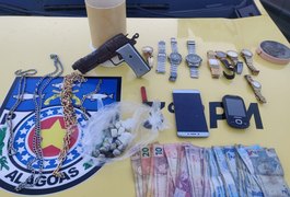 Polícia Militar prende suspeito de tráfico e apreende arma de fogo em Teotônio Vilela