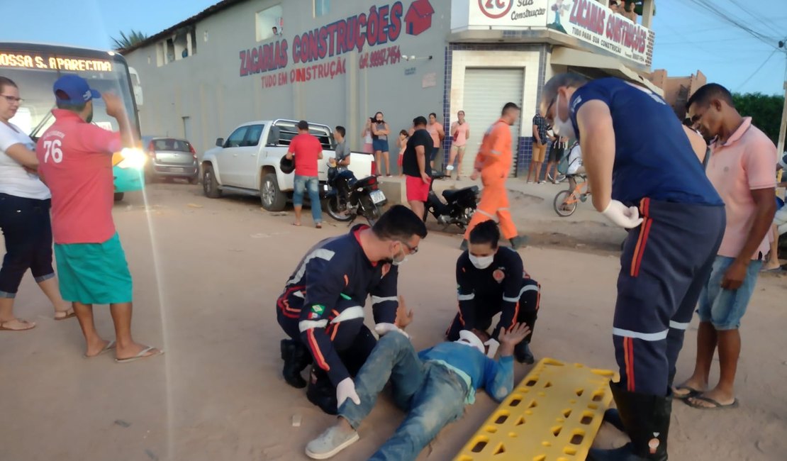 Homem fica ferido após sofrer queda de ciclomotor, em Arapiraca