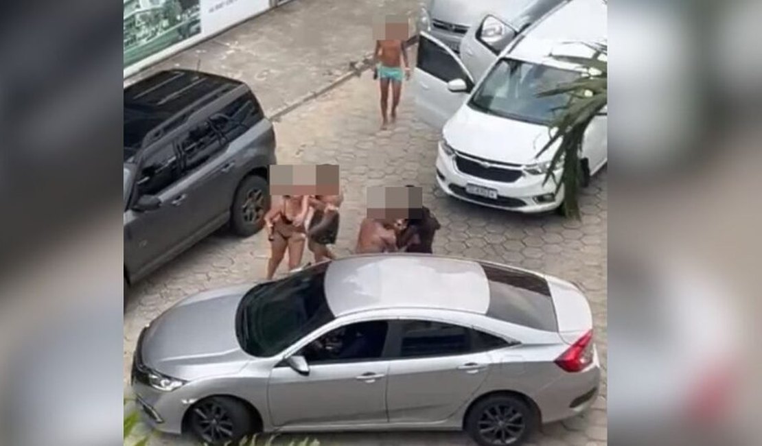 VÍDEO: Confusão generalizada em Santa Catarina tem troca de socos e puxões de cabelo no meio da rua