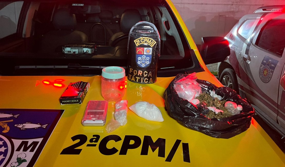 Força Tática da 2 Cia prende indivíduo por tráfico de drogas em Paripueira