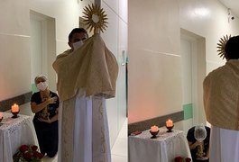 Profissionais e pacientes recebem benção em Hospital de Arapiraca