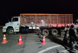 Jovem de 19 anos morre atropelado por caminhão ao realizar retorno na AL-220, em Campo Alegre