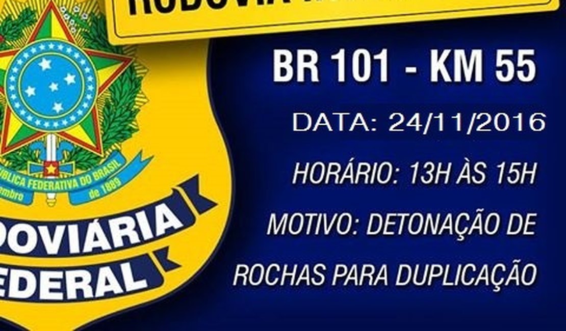 PRF interdita trecho do km 55 da BR 101, em Flexeiras