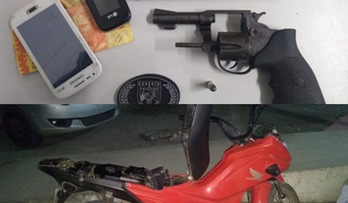 Menores são flagrados armados e com moto roubada em Arapiraca