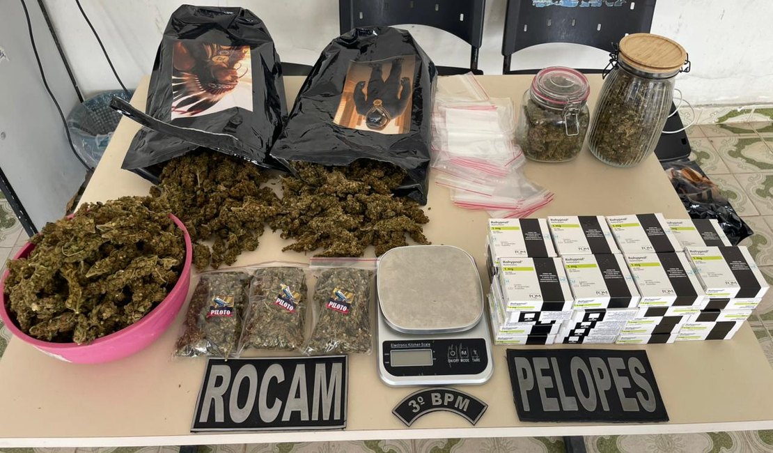 Homem é preso por tráfico de drogas com maconha e mais de mil comprimidos de Rohypnol em Arapiraca