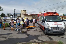 Em Arapiraca, motociclista fica ferido em colisão com picape em cruzamento