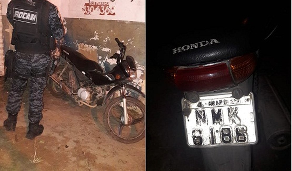 Rocam encontra motocicleta roubada abandonada no bairro Primavera