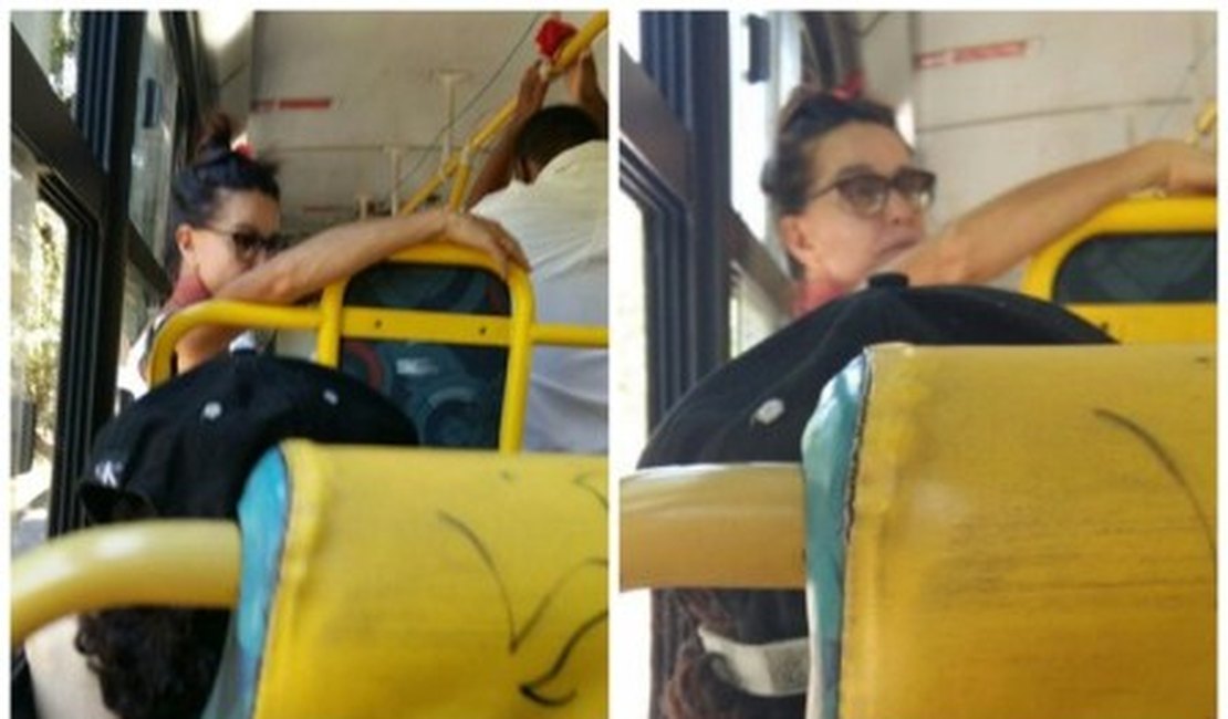 Atriz Lucélia Santos é clicada em ônibus no Rio de Janeiro
