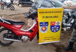 PM recupera motoneta roubada, em Arapiraca