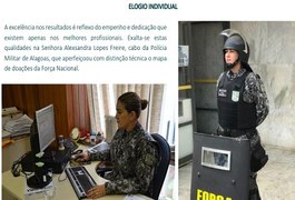 Policial Militar de Alagoas recebe elogio pelos trabalhos desenvolvidos na Força Nacional