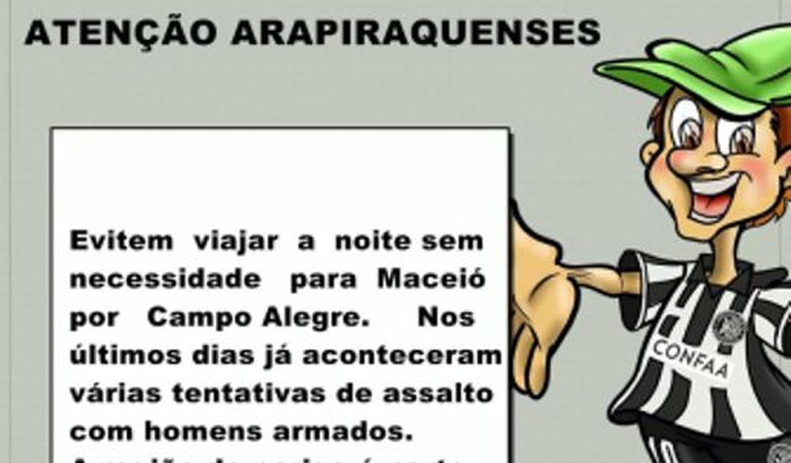 PM divulga nota de esclarecimento sobre alerta aos arapiraquenses para o perigo de viagens noturnas