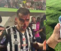 VÍDEO: Em partida do Alagoano, torcedor do CSE fere Aleff, do ASA, com lata de fumaça