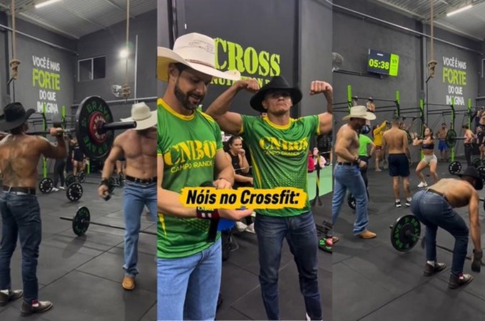 'Crossfiteiros do agro' viralizam ao treinar de chapéu, bota e fivela