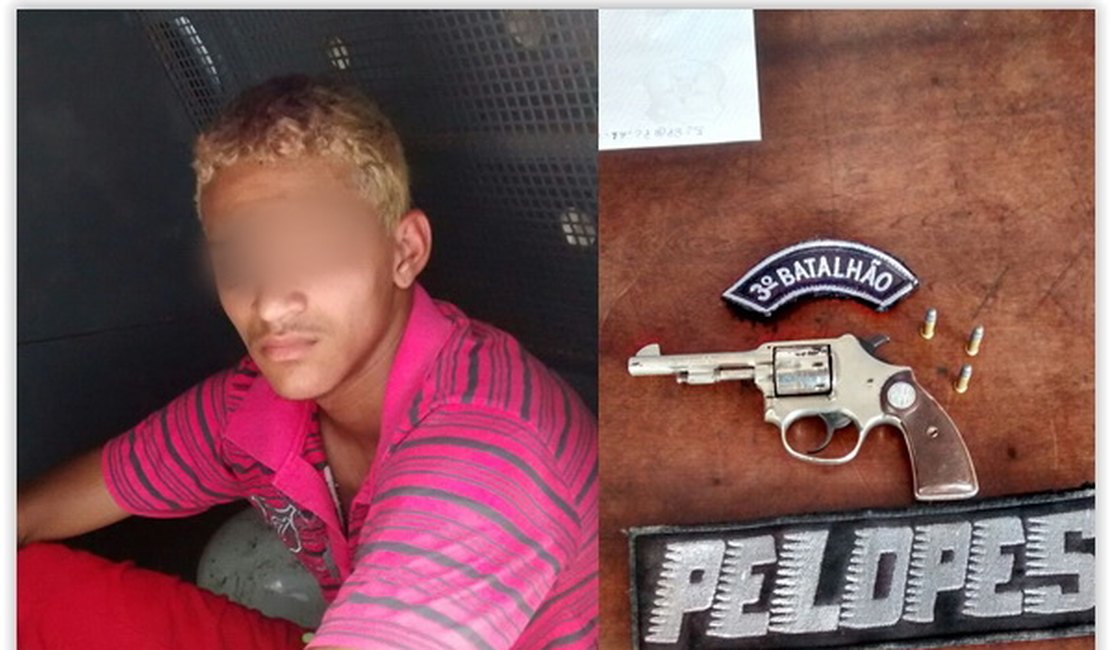 Menor tenta esconder revólver em quitanda ao ver a polícia, mas acaba detido em Arapiraca