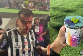 VÍDEO: Em partida do Alagoano, torcedor do CSE fere Aleff, do ASA, com lata de fumaça