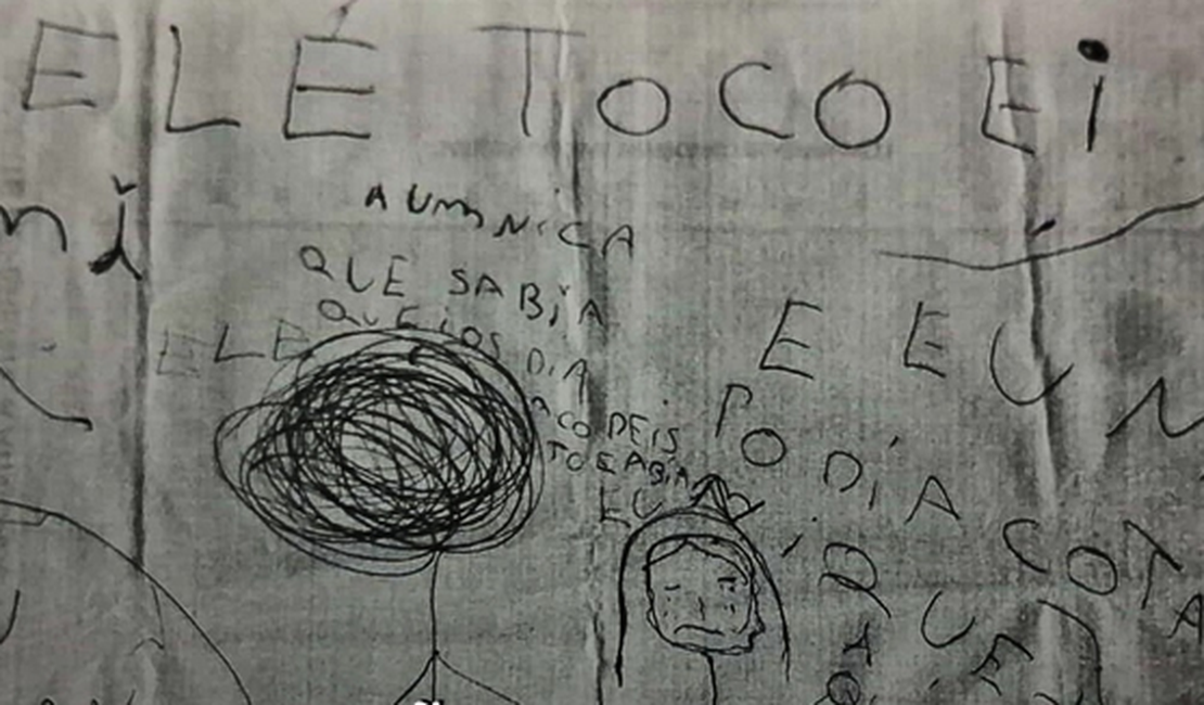 Desenhos de criança de 11 anos revelaram estupros cometidos pelo tio, preso na zona rural de Arapiraca