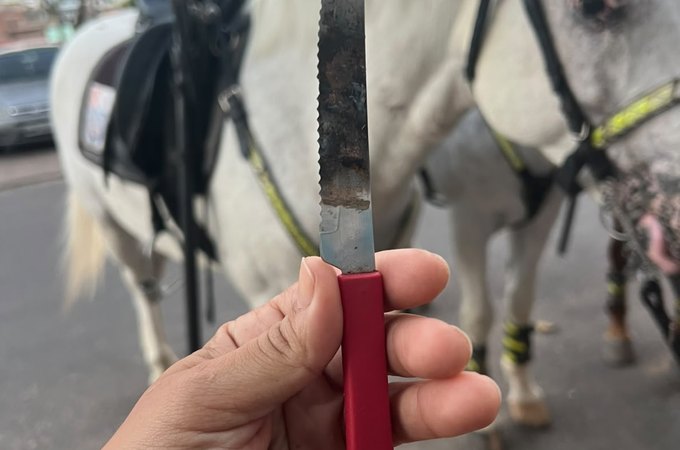 Homem é flagrado com faca na cintura e assina TCO no Centro de Arapiraca