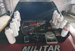 PM prende homem com 15 litros de loló e balança de precisão no Vergel, em Maceió