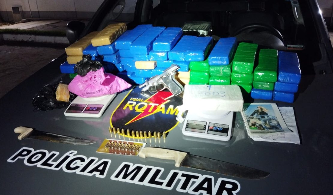 PM apreende armas, munições e mais de 34kg de drogas em apartamento em Maceió