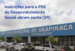 Prefeitura abre inscrições para o PSS do Desenvolvimento Social na sexta (24)