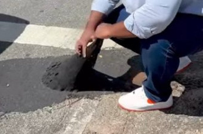 'Asfalto ou chiclete?': remendo em avenida movimentada de BH causa polêmica