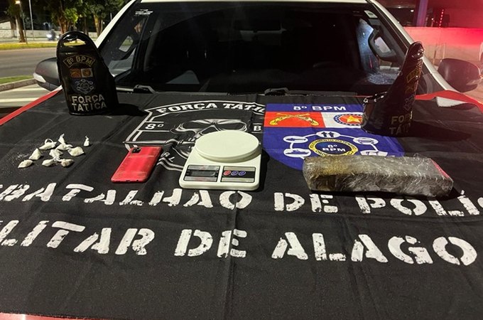 Força Tática do 8° Batalhão da PM prende homem por tráfico de drogas em Rio Largo