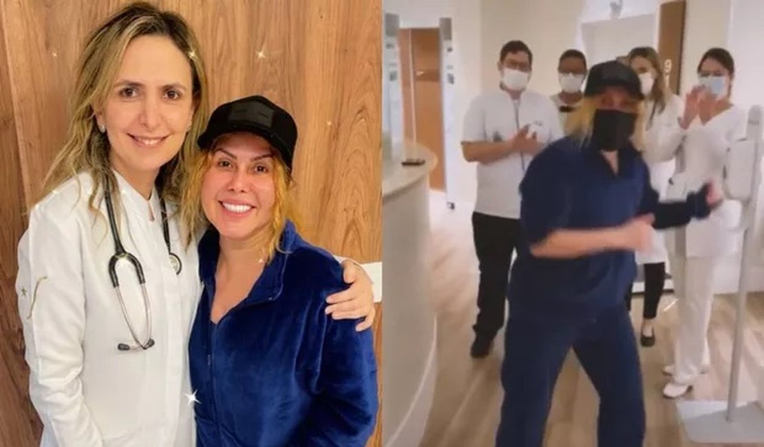 Joelma faz dança ao ter alta de hospital; cantora seguirá tratamento em casa