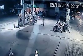 Câmeras flagram assalto a posto de combustíveis, em Santana do Ipanema