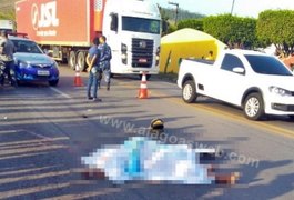 Colisão deixa uma pessoa morta e outra ferida na BR 101, em São Miguel dos Campos