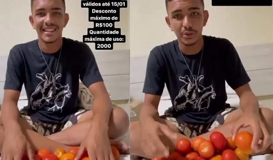 Goleiro Tomate, famoso na Copinha, faz publicidade de tomates nas redes sociais
