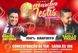 Dia do Evangélico é celebrado com Marcha para Jesus no Bosque das Arapiracas