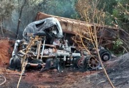 Carreta sai da pista, explode e alagoano morre carbonizado em Minas Gerais