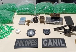 PM apreende 27 armas e 33 quilos de drogas durante a semana em Alagoas