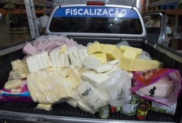 1,7 tonelada de queijo clandestino é apreendida durante fiscalização em Maceió