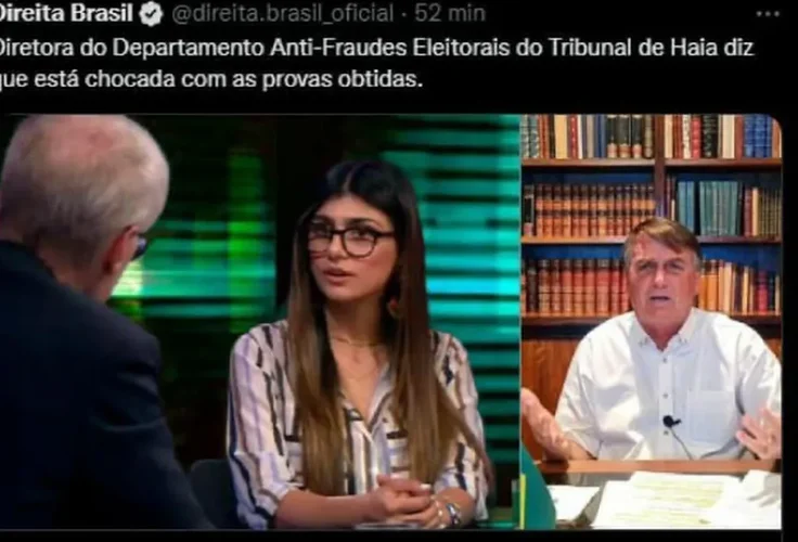 Ex-atriz pornô Mia Khalifa debocha de fake news sobre fraude na eleição do Brasil com foto dela