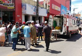 Idosa fica ferida após ser atropelada por moto ao atravessar faixa de pedestre, em AL