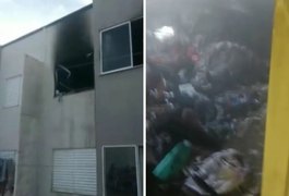 Parte de apartamento fica destruído na parte alta de Maceió