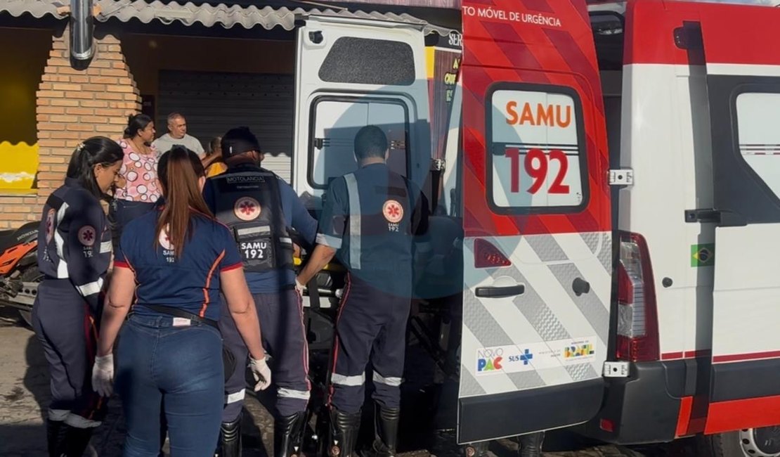 Motociclista fica ferido após colisão com carro em Arapiraca