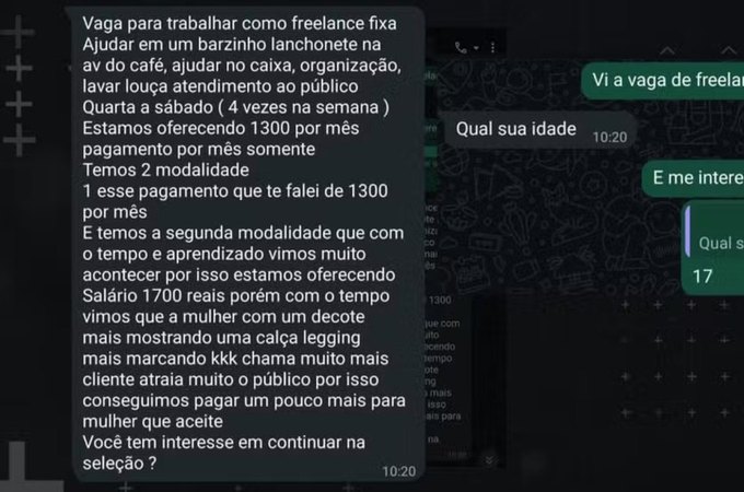 Hamburgueria é denunciada por adolescente após oferta de trabalho com 'bônus' por uso de roupa curta