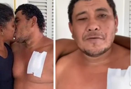 Após briga motivada por ciúmes, homem leva facada da esposa e perdoa ela com beijo