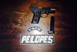 Jovem é preso com pistola e 18 munições intactas em Arapiraca