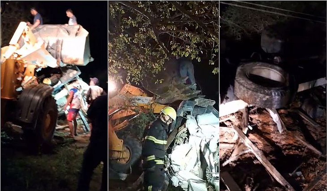 Caminhão perde controle em ladeira, capota e deixa três feridos no Sertão alagoano