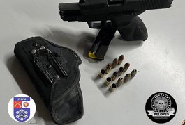 Homem atira em frente a residência em Craíbas, foge e é preso ao ser flagrado com pistola na cintura